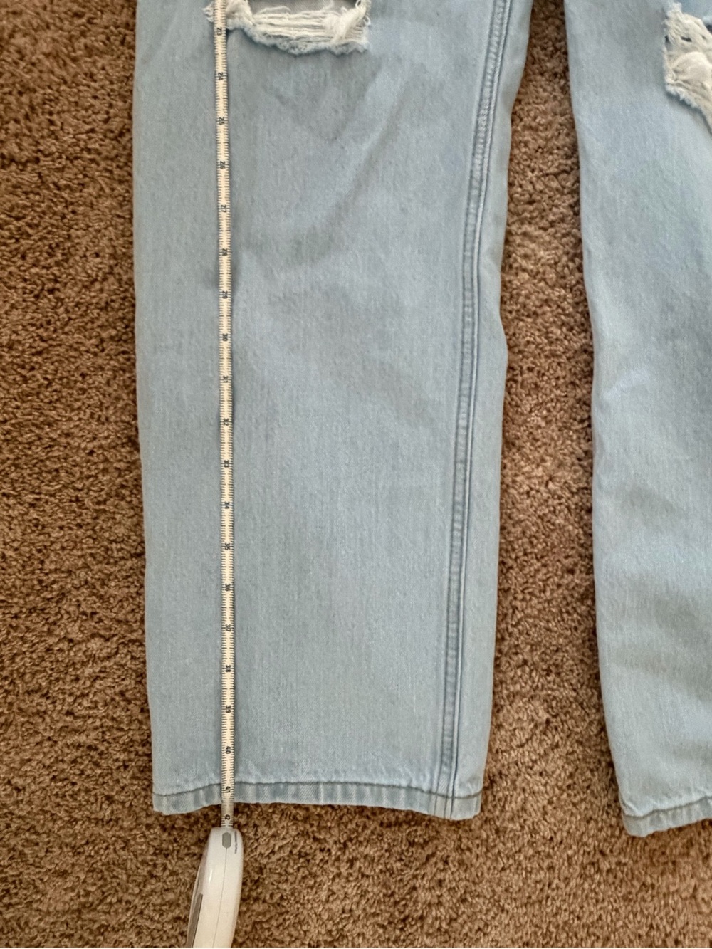 Levi’s Low Pro Straight Leg Light Wash Denim Jeans Size 30 Ripped Knees 30x30 - Picture 13 of 13